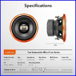10 Car Audio Power Subwoofer CADENCE US10D4 Dual Voice Coil 1200W 4 Ohm Each