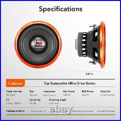 10 Car Audio Subwoofer Dual VC CADENCE UD10D2 Ultra Drive 700W 2 Ohm Each