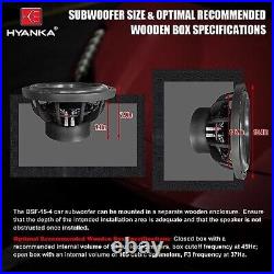 15 Inch Paper Cone Subwoofer Car Audio, Black Steel Basket, Dual Voice Coil 4 Oh