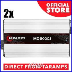 2x Taramps MD 8000.1 2 Ohms Car Audio Amp 8000W RMS Dual Inputs 2022 Edition