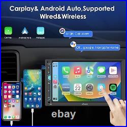 CARPURIDE NEW 7 Inch Double Din Car Stereo Wireless Apple Carplay Android Auto