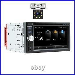 Double 2 DIN Car Stereo Radio Audio DVD MP5 Player Bluetooth With 8LED Rear Camera