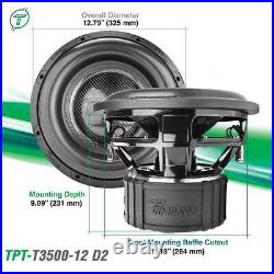 TPT-T3500-12 D2 Timpano 12 Car Audio Subwoofer 3500 Watts Dual 2ohm High NEW